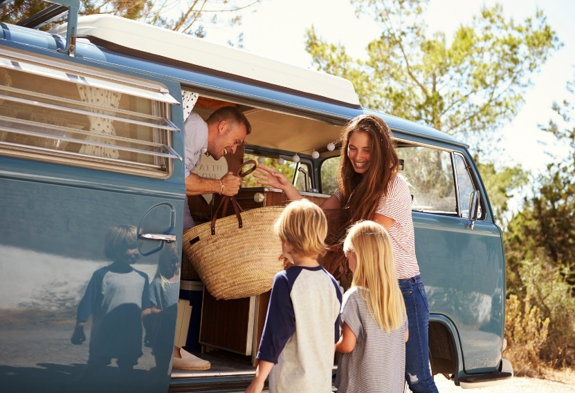 camping with comfortable pitch berry family